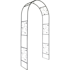 egyéb Rózsaív fém levélmintás 228 cm fekete kerti dekoráció