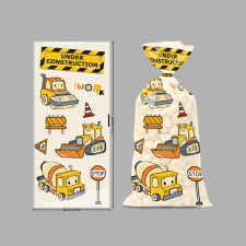 egyéb Sütemény zacskó, celofán, útjavító jármű, 12,5× 27cm, 12 db sütés és főzés