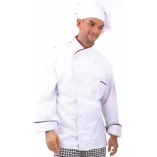 egyéb Szakácskabát hosszú ujjú bordó szegély kétsoros cserélhető gombolás fehér M munkaruha