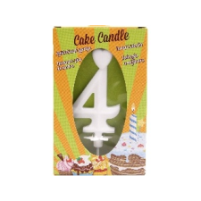 egyéb : Számgyertya 4 - fehér - Egyéb party kellék