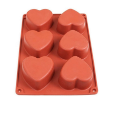egyéb Szív alakú szilikon forma, 6 db-os, 19×27 cm sütés és főzés