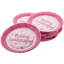 egyéb Szülinapi papírtányér 6 darabos - 23 cm, pink party kellék