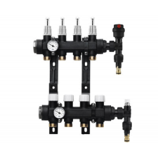 egyéb Technopolimer áramlásmérős szintosztó mennyezetfűtéshez, 5+5 kör G3/4" Eurokonus, 1" hűtés, fűtés szerelvény