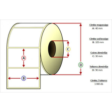 egyéb Thermo címke 40x105mm, 1000db/tekercs (CIM40X105TH) etikett