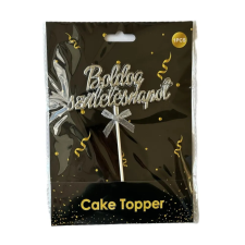 egyéb Tortadísz beszúró, Boldog Születésnapot, ezüst, 18cm sütés és főzés
