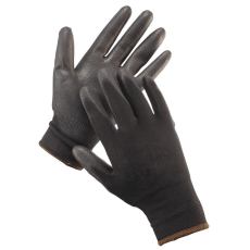 egyéb Védőkesztyű fekete mártott HS-04-003 PE/PU 7