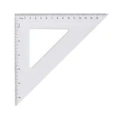 egyéb Vonalzó háromszög 45° 16cm, műanyag vonalzó
