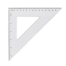 egyéb Vonalzó háromszög 45° 16cm, műanyag vonalzó