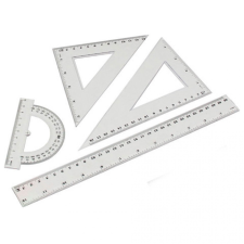 egyéb Vonalzó készlet 4 darabos 30cm, vonalzó, szögmérő, 45° és 60° háromszög vonalzók vonalzó