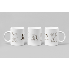  Egyedi fekete virágos bögre egyedi ajándék