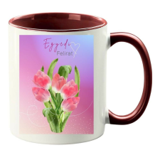 Egyedi felirat tulipánokkal Bögre (másik oldalra fotó és felirat kérhető) bögrék, csészék