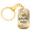  Egyedi feliratos, rozsdamentes fém dögcédula kulcstartó, világos arany színben
