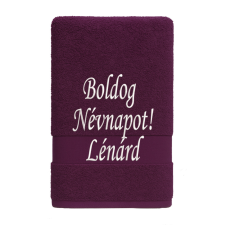  Egyedi hímzett törölköző – Boldog Névnapot!/Plum lila lakástextília