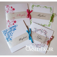 Egyedi mintás esküvői meghívó szalaggal dekorációs kellék