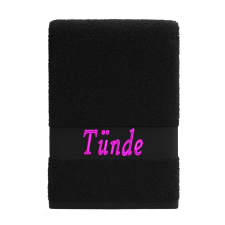  Egyedi névvel hímzett törölköző/Fekete pink lakástextília