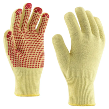  Egyszálas kötött Kevlar® kesztyű, PVC pontozással védőkesztyű