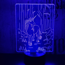  Egyszarvú ló 3D led lámpa világítás