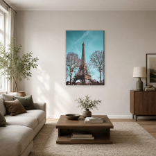  Eiffel-torony télen csupasz fák között vászonkép dekoráció