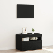  Éjjeli Szekrény LED Világítással Fekete Tölgy 60x35x40 cm Műanyag Fa bútor