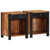  Éjjeliszekrény 2 pcs Barna 40 x 35 x 50 cm Tömör Akácfa
