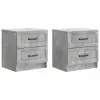  Éjjeliszekrény 2 pcs Betonszürke 43 x 34,5 x 44,5 cm Szerelt Fa