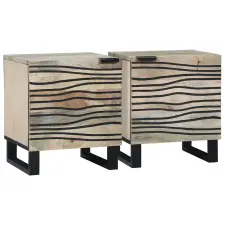  Éjjeliszekrény 2 pcs Fehér 40 x 33 x 46 cm Szerelt Fa bútor