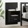  Éjjeliszekrény 2 pcs Fekete tölgy 50 x 32.5 x 80cm Faanyag