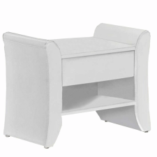 Éjjeliszekrény, fehér textilbőr, BOLTON bútor