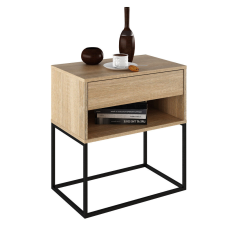  Éjjeliszekrény/kisasztal, sonoma tölgy/fekete, ARTI TYP 2 bútor