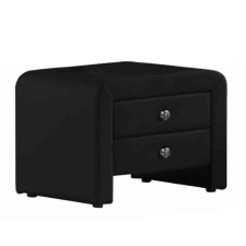  Éjjeliszekrény, ökobőr, fekete, WILSON bútor