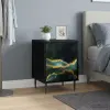  Éjjeliszekrény WIJHE 2 db Fekete Tölgy 36 x 33 x 51 cm