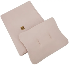 Eko Ágynemű szett 2 részes muszlin 30x40 cm, 75x100 cm - Powder pink babaágynemű, babapléd