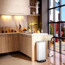 Eko E-Cube Pedálos Szemetess - 2x28/18L - Rozsdamentes Acél szemetes