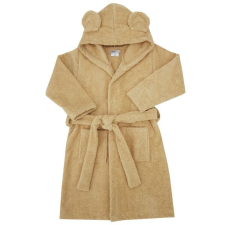 Eko Köntös pamutból kapucnival és fülekkel Beige méret S 104-110 gyerek köntös