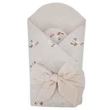 Eko Muszlin pólya kókusz kivehető betéttel Bees Beige 75x75 cm - Beige babaágynemű, babapléd