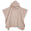 Eko Pončo pamutból kapucnival és fülekkel Powder pink 75x120 cm