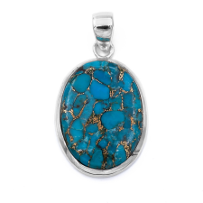 Ékszer ABC Ezüst bronz türkiz köves medál "21x29" medál