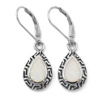 Ékszer ABC Ezüst fehér opál köves fülbevaló "görög" fülbevaló