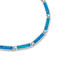 Ékszer ABC Ezüst kék opál köves lánc &quot;collier&quot; nyaklánc