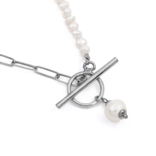 Ékszer ABC Ezüst lánc fűzött gyöngyökkel nyaklánc