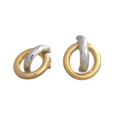 Ékszerkirály 14k arany fülbevaló, kétszínű karika kombináció fülbevaló