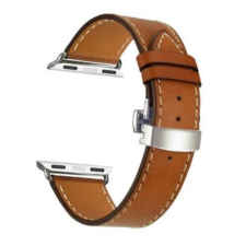 Ékszerkirály Apple watch óraszíj, bőr, 38-40 mm, barna-ezüst okosóra kellék