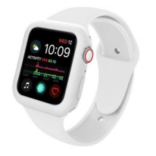 Ékszerkirály Apple watch óraszíj tokkal, szilikon, 38 mm, M, L, fehér okosóra kellék