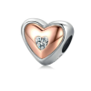 Ékszerkirály Ezüst charm, szív, rosegold