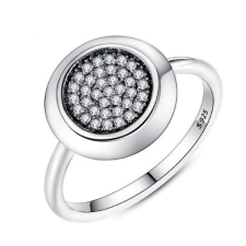 Ékszerkirály Ezüst gyűrű apró kristályokkal, 8-as méret (Pandora stílus) gyűrű