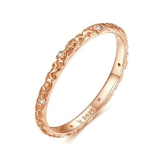 Ékszerkirály Ezüst gyűrű cirkóniumkristállyal, rosegold, 7-es méret gyűrű