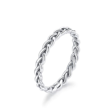 Ékszerkirály Ezüst gyűrű fonatos struktúrával, 6-os méret gyűrű