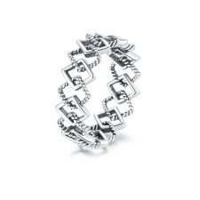 Ékszerkirály Ezüst gyűrű, geometrikus, 6-os méret gyűrű