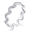 Ékszerkirály Ezüst gyűrű hullámos, cirkóniumkristállyal, 7-es méret