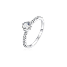 Ékszerkirály Ezüst gyűrű, női, fehér kristállyal, 7-es méret gyűrű
